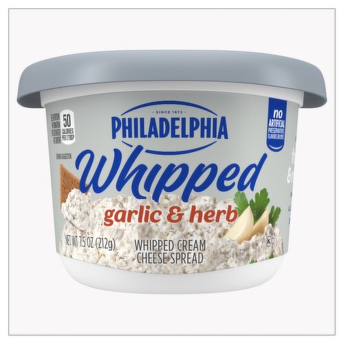 Philadelphia Garlic & Herb Whipped Cream Cheese Spread, 7.5 oz