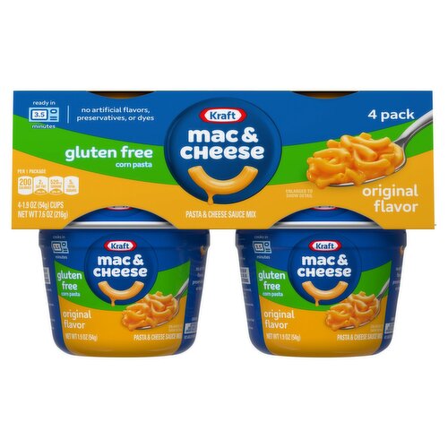  Kraft Mac & Cheese Original Flavor Pasta & Cheese Sauce Mix, 1.9 oz, 4 count