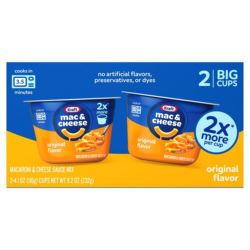 Kraft Original Flavor Macaroni & Cheese Sauce Mix, 4.1 oz,2 count