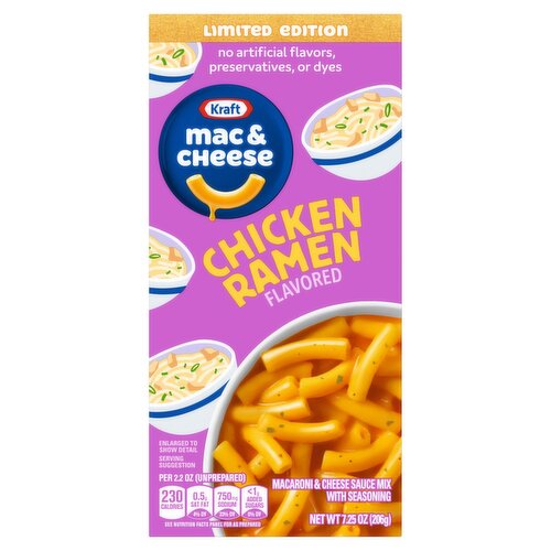 Kraft Mac & Cheese Chicken Ramen Macaroni & Cheese Sauce Mix with Seasoning Limited Edition, 7.25 oz