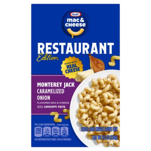Kraft Mac & Cheese Monterey Jack Caramelized Onion Pasta and Cheese Sauce Mix, 9.5 oz