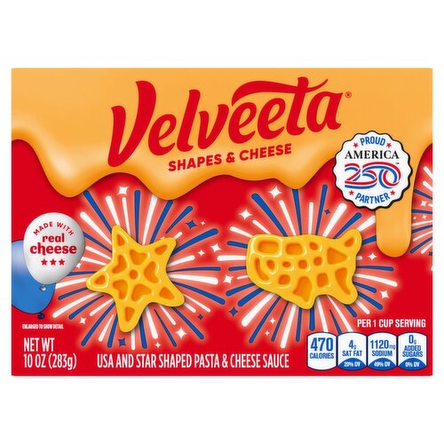 Velveeta USA and Star Shaped Pasta & Cheese Sauce, 10 oz