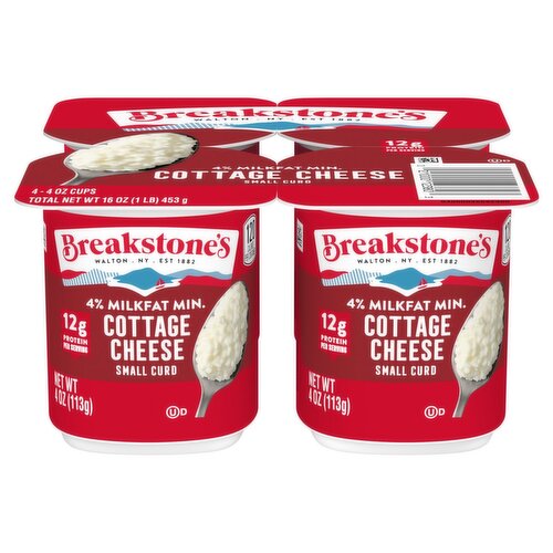 Breakstone's 4% Milkfat Min. Small Curd Cottage Cheese, 4 oz, 4 count