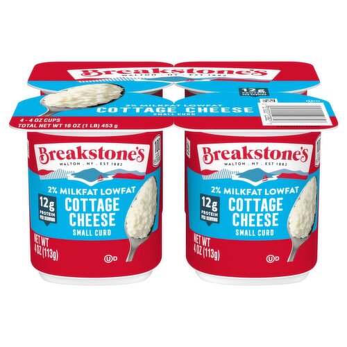 Breakstone's 2% Milkfat Lowfat Small Curd Cottage Cheese, 4 oz, 4 count