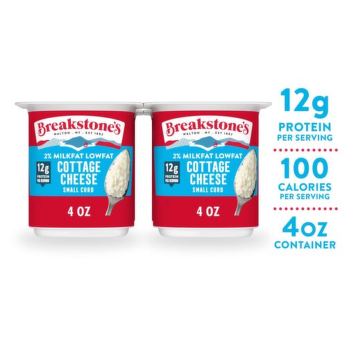 Breakstone's 2% Milkfat Lowfat Small Curd Cottage Cheese, 4 oz, 4 count