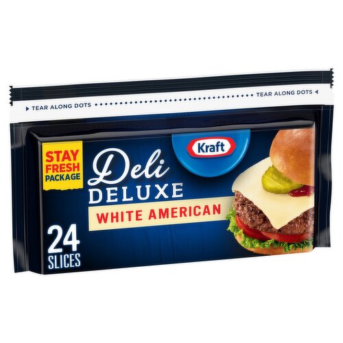 Kraft Deli Deluxe White American Cheese, 24 count, 16 oz
