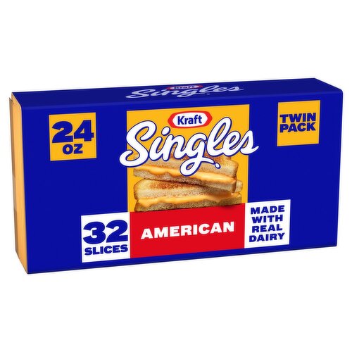Kraft Singles American Cheese Slices Twin Pack, 32 count, 24 oz