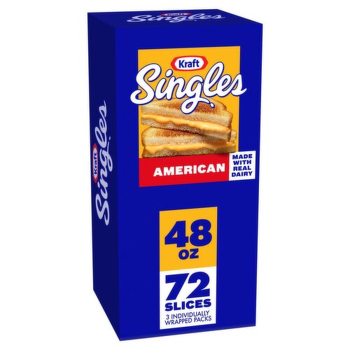 Kraft Singles American Cheese Slices, 72 count, 48 oz