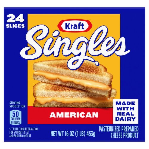 Kraft Singles American Cheese Slices, 24 count, 16 oz