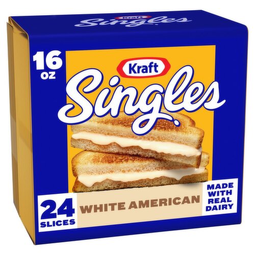 Kraft Singles White American Cheese Slices, 24 count, 16 oz