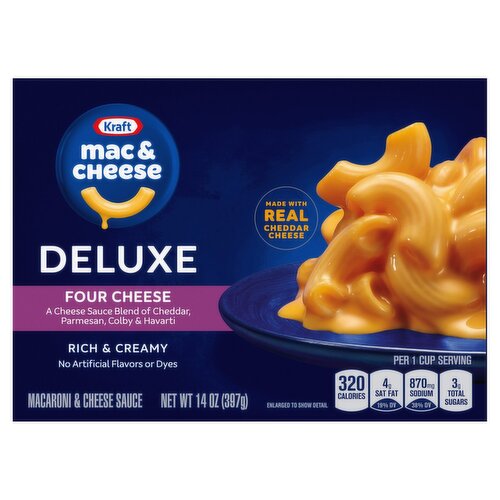 Kraft Mac & Cheese Deluxe Four Cheese Macaroni & Cheese Sauce, 14 oz