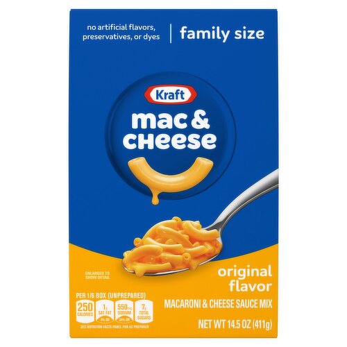 Kraft Original Flavor Macaroni & Cheese Sauce Mix Family Size, 14.5 oz