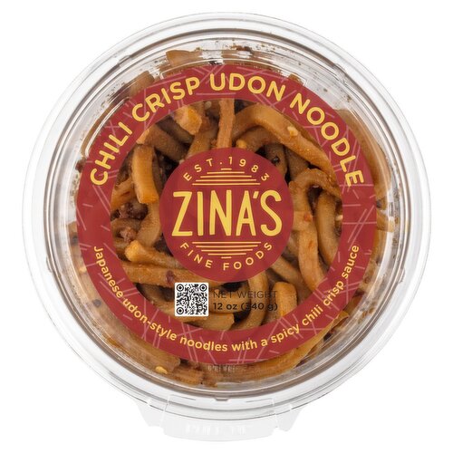 Zina's Fine Foods Chili Crisp Udon Noodle, 12 oz