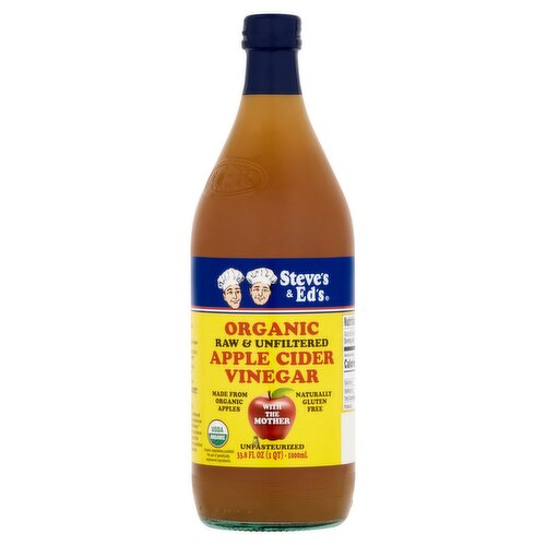 Steve's & Ed's Organic Raw & Unfiltered Apple Cider Vinegar, 33.8 fl oz