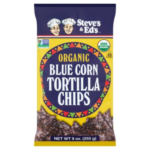 Steve's & Ed's Organic Blue Corn Tortilla Chips, 9 oz