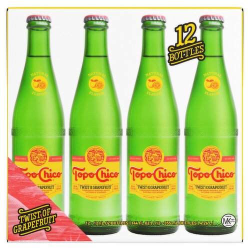 Topo Chico Twist of Grapefruit Carbonated Mineral Water, 12 fl oz, 12 count