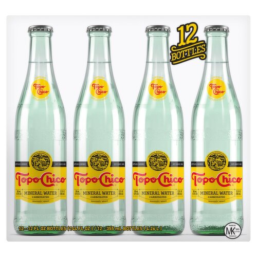 Topo Chico Carbonated Mineral Water, 12 fl oz, 12 count