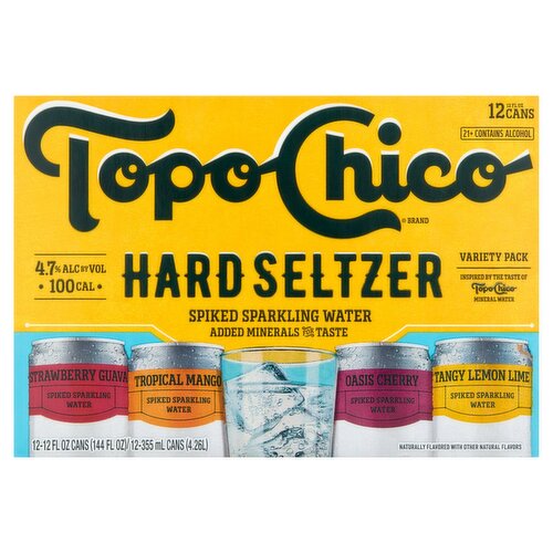 Topo Chico Hard Seltzer Spiked Sparkling Water Variety Pack, 12 fl oz, 12 count