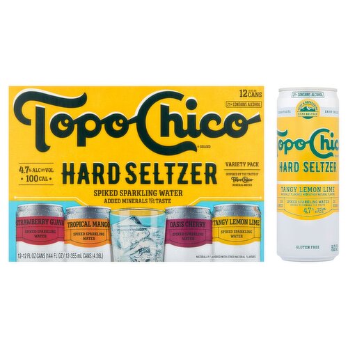 Topo Chico Hard Seltzer Spiked Sparkling Water Variety Pack, 12 fl oz, 12 count