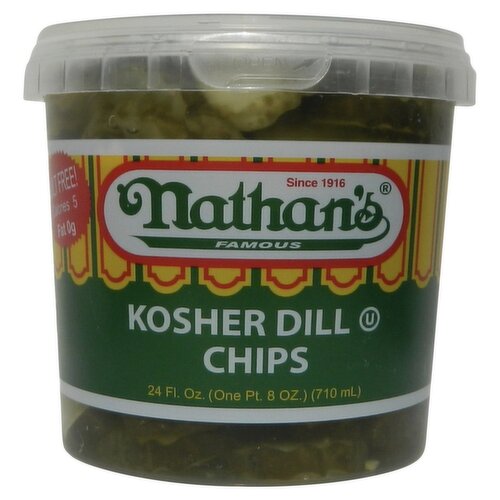 Nathan's Famous Kosher Dill Chips Pickles, 24 fl oz