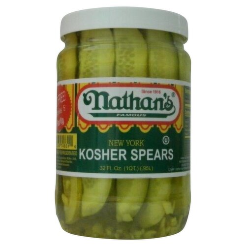 Nathan's Famous New York Kosher Spears, 32 fl oz