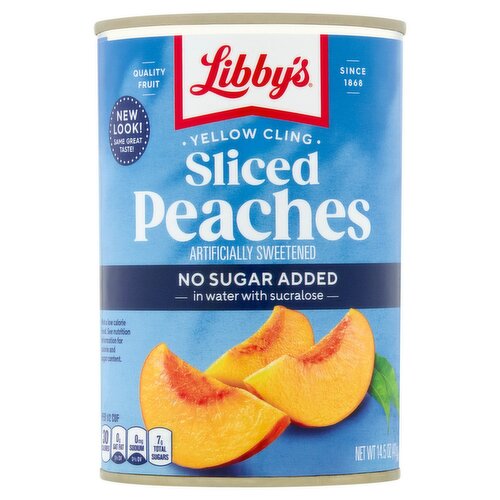 Libby's Yellow Cling Sliced Peaches in Water with Sucralose, 14.5 oz