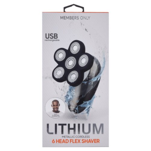 Members Only Lithium Metallic Cordless 6 Head Flex Shaver