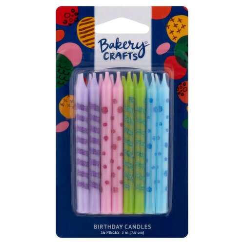 Bakery Crafts 3 in Birthday Candles, 16 count