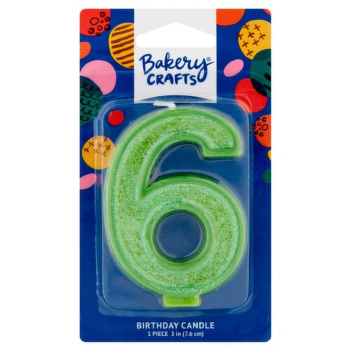 Bakery Crafts 3in 6 Birthday Candle