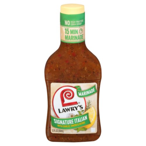 Lawry's Signature Italian with Garlic, Onion & Herbs Marinade, 12 fl oz