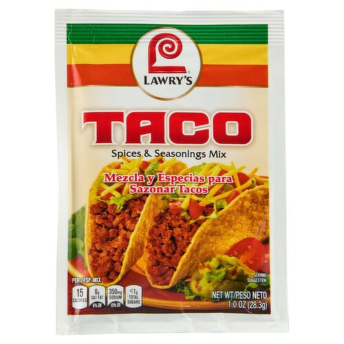 Lawry's Taco Spices & Seasoning Mix, 1.0 oz