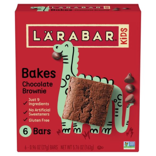 Lärabar Kids Bakes Chocolate Brownie Bars, 0.96 oz, 6 count