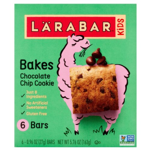 Lärabar Kids Bakes Chocolate Chip Cookie Bars, 0.96 oz, 6 count