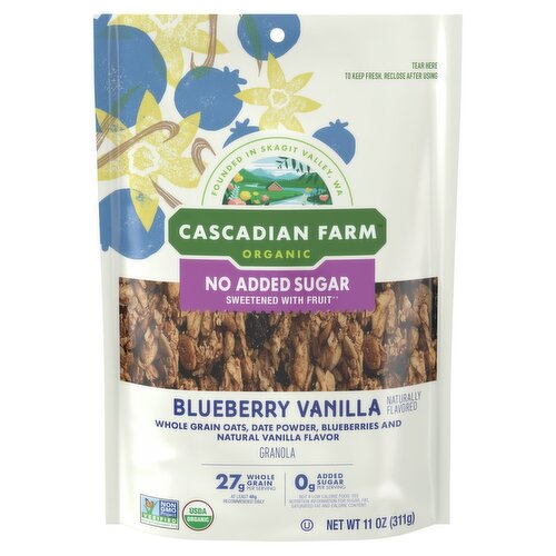 Cascadian Farm No Added Sugar Organic Blueberry Vanilla Granola, 11 oz