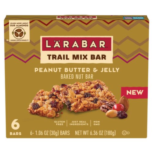 Lärabar Peanut Butter & Jelly Baked Nut Trail Mix Bar, 1.06 oz, 6 count