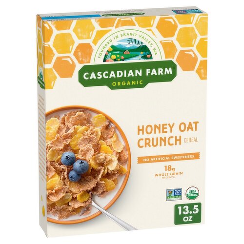 Cascadian Farm Organic Honey Oat Crunch Cereal, 13.5 oz
