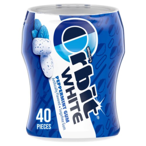 Wrigley's Orbit White Peppermint Sugarfree Gum, 40 count