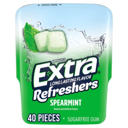Wrigley's Extra Refreshers Spearmint Long Lasting Flavor Sugarfree Gum, 40 count
