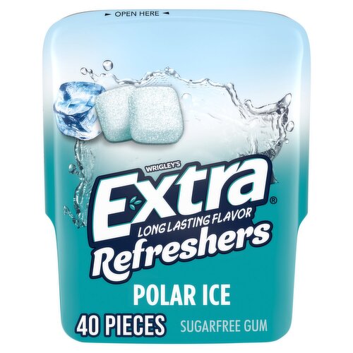 Wrigley's Extra Refreshers Long Lasting Flavor Polar Ice Sugarfree Gum, 40 count