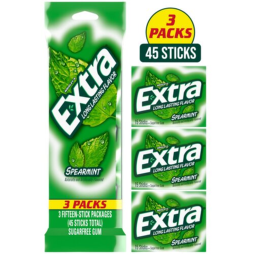 EXTRA Spearmint Sugar Free Chewing Gum Multipack