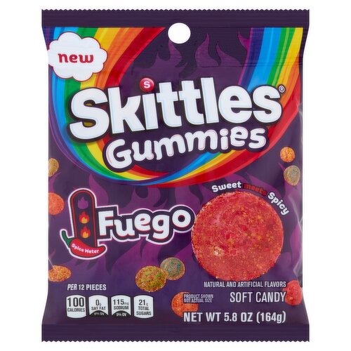 Skittles Gummies Fuego Soft Candy, 5.8 oz