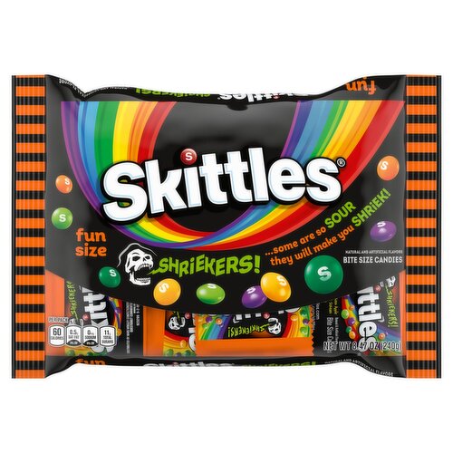 Skittles Shriekers! Bite Size Candies Fun Size, 8.47 oz
