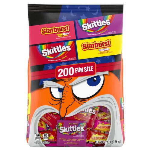 Skittles and Starburst Candy Fun Size, 200 count, 5.21 oz