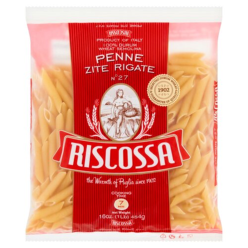 Riscossa Penne Zite Rigate N° 27 Pasta, 16 oz