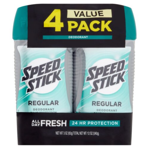 Speed Stick Regular Deodorant Value Pack, 3 oz, 4 count