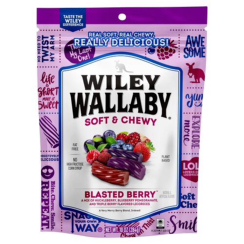 Wiley Wallaby Soft & Chewy Blasted Berry Licorice, 10 oz
