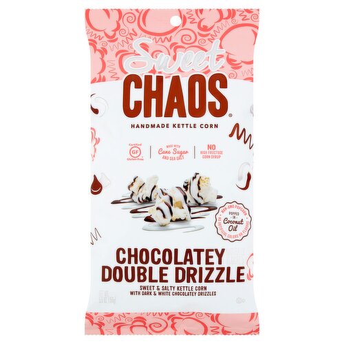 Sweet Chaos Chocolatey Double Drizzle Handmade Kettle Corn, 5.5 oz