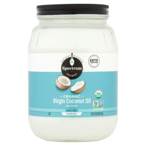 Spectrum Culinary Cold Pressed Unrefined Organic Virgin Coconut Oil, 29 fl oz