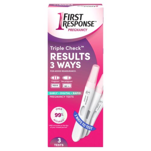 First Response Triple Check Early Digital Rapid Pregnancy Tests, 3 count