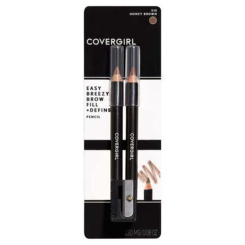 Covergirl Easy Breezy Brow Fill + Define 515 Honey Brown Pencil, .008 oz